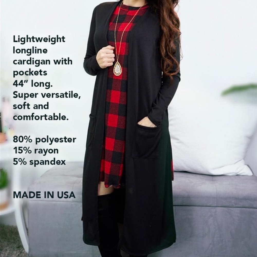 Black Longline Cardigan - Picture 2 of 7